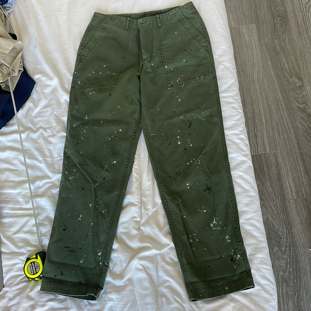 Foundrae High Waist Paint Splattered Denim Pants